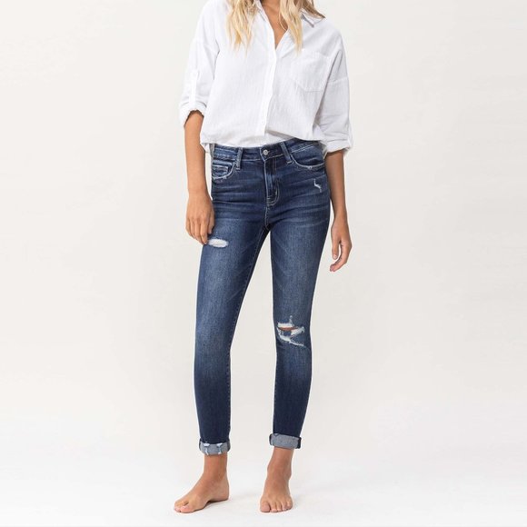 *NEW* Flying Monkey High-Rise Distressed Crop Skinny Jeans - Picture 4 of 10